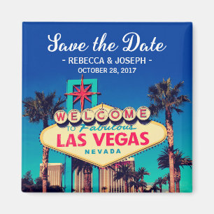 Las Vegas, das Save the Date Retro Foto Wedding Magnet