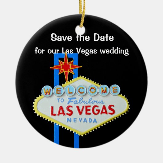 Las Vegas, das Save the Date Wedding ist Keramikornament (Vorne)