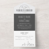 Las Vegas Deko Skyline | Hochzeit All In One Einladung (Innen Boden)