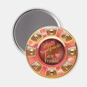 Las Vegas Deluxe Coral Peach Casino Chip Gefallen Magnet (Vorderseite/Rückseite)