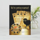 Las Vegas Deluxe Wedding | Gold schwarz Einladung (Stehend Vorderseite)