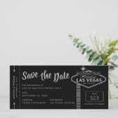 Las Vegas Destination Boarding Pass Save the Date (Stehend Vorderseite)