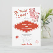 Las Vegas Destination Perfect Match Wedding Einladung (Stehend Vorderseite)
