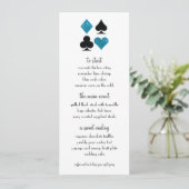 Las Vegas Destiny Blue Glitzer Wedding Menu Menükarte (Stehend Vorderseite)