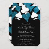 Las Vegas Destiny Malibu Blue Glitzer Wedding Einladung (Vorne/Hinten)