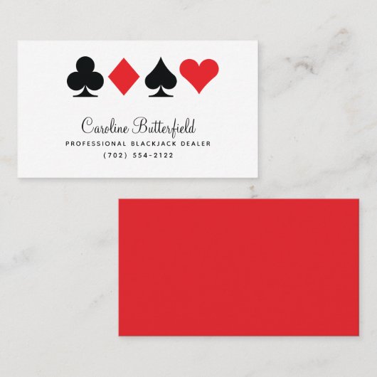 Las Vegas Destiny Red and Black Business Card Platzkarte (Vorne/Hinten)