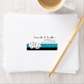 Las Vegas Dice Theme Aquamarin & Black Imitats Gli Adressaufkleber (Insitu)