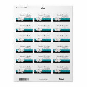 Las Vegas Dice Theme Aquamarin & Black Imitats Gli Adressaufkleber (Vorne)