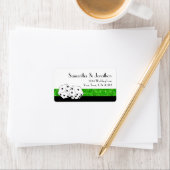 Las Vegas Dice Theme Green & Black Imitats Glitzer Adressaufkleber (Insitu)