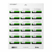 Las Vegas Dice Theme Green & Black Imitats Glitzer Adressaufkleber (Vorne)