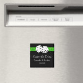 Las Vegas Dice Theme Green & Black Save the Date Magnet (In Situ (Geschirrspüler))