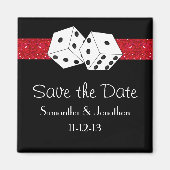 Las Vegas Dice Theme Hot Red Save the Date Magnet (Vorne)