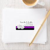 Las Vegas Dice Theme Lila & Black Imitats Glitzer Adressaufkleber (Insitu)