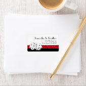Las Vegas Dice Theme Ruby Red & Black Imitats Glit Adressaufkleber (Insitu)