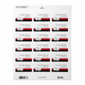 Las Vegas Dice Theme Ruby Red & Black Imitats Glit Adressaufkleber (Vorne)