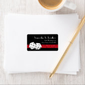 Las Vegas Dice Theme Ruby Red & Black Imitats Glit Adressaufkleber (Insitu)