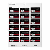 Las Vegas Dice Theme Ruby Red & Black Imitats Glit Adressaufkleber (Vorne)