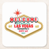 Las Vegas Dirty Birthday Party Custom Matching Rechteckiger Pappuntersetzer (Vorderseite)