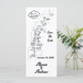 Las Vegas Doodle Karte Save the Date (Stehend Vorderseite)