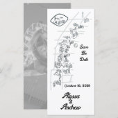 Las Vegas Doodle Karte Save the Date (Vorne/Hinten)