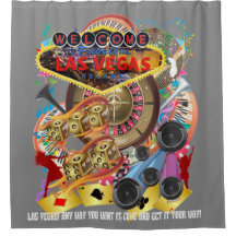 Las Vegas-Duschvorhang-Sammlungs-Grau