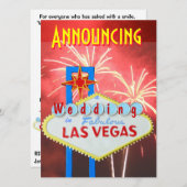 Las Vegas Ehe mit Empfang Einladung (Vorne/Hinten)