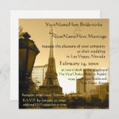 Las Vegas Eiffel Tower Paris Thema Einladung (Vorne/Hinten)
