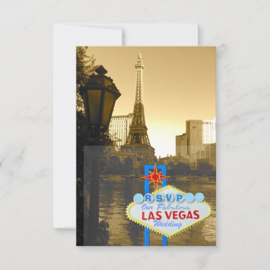 Las Vegas Eiffel Tower Paris Theme UAWG RSVP Karte (Vorderseite)