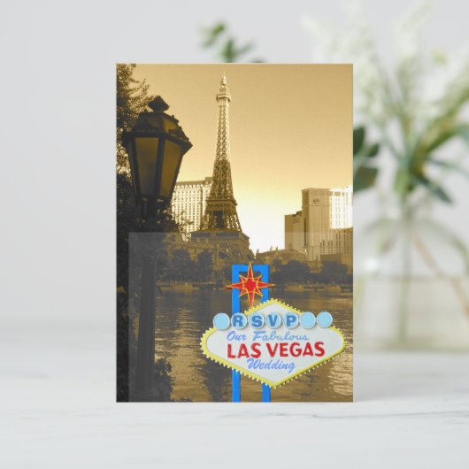 Las Vegas Eiffel Tower Paris Theme UAWG RSVP Karte (Stehend Vorderseite)