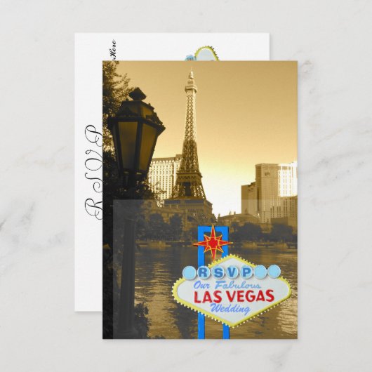 Las Vegas Eiffel Tower Paris Theme UAWG RSVP Karte (Vorne/Hinten)