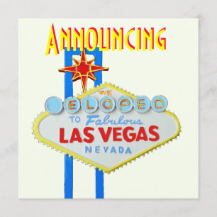 Las Vegas Elope Hochzeitsankündigung Einladung