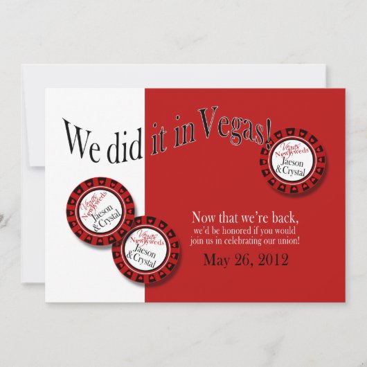 Las Vegas Empfang FRAGTE ME 2 setzen Sie unseren N Einladung (Vorderseite)