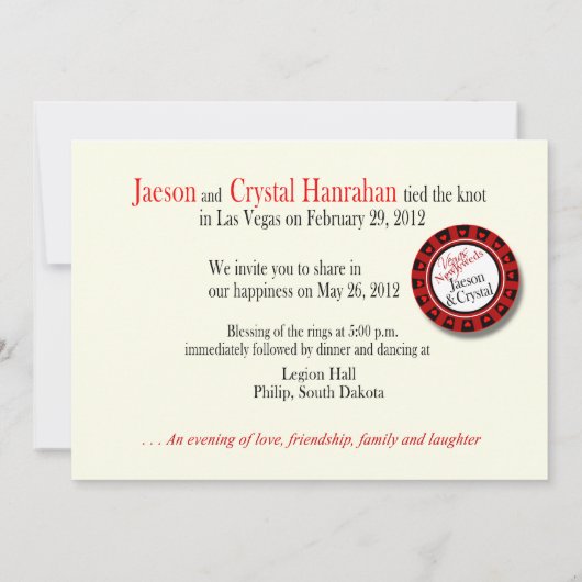 Las Vegas Empfang FRAGTE ME 2 setzen Sie unseren N Einladung (Rückseite)