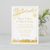Las Vegas Engagement Party Gold Foil Einladung (Stehend vorne)