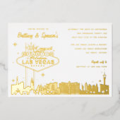 Las Vegas Engagement Party Gold Folieneinladung (Vorderseite)