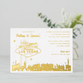 Las Vegas Engagement Party Gold Folieneinladung (Stehend vorne)