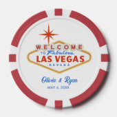 Las Vegas Favor Geschenk Willkommenssignatur Roter Pokerchips (Vorderseite)