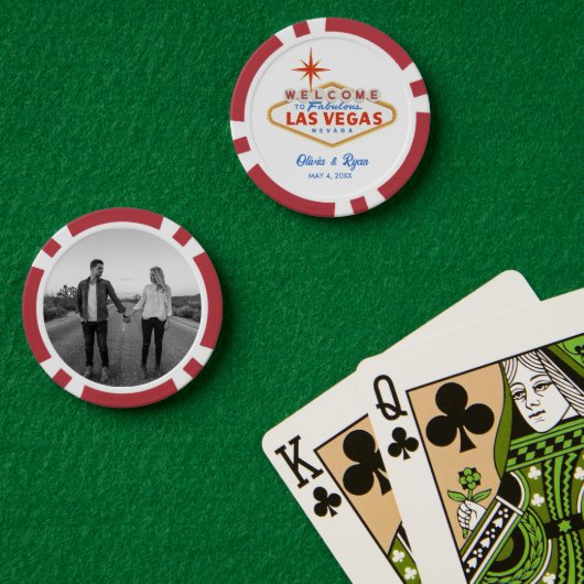 Las Vegas Favor Geschenk Willkommenssignatur Roter Pokerchips (Pokertisch (doppelt))