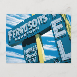 Las Vegas Fergusons Motel Retro Neon Signon Postka Postkarte