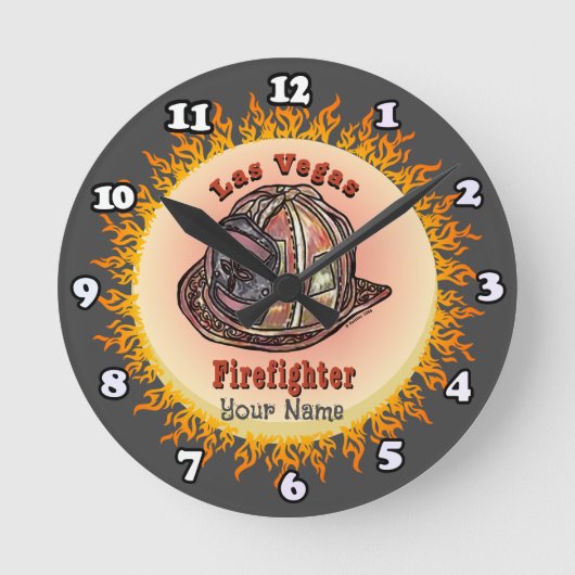 Las Vegas Feuerwehruhr Runde Wanduhr (Vorderseite)