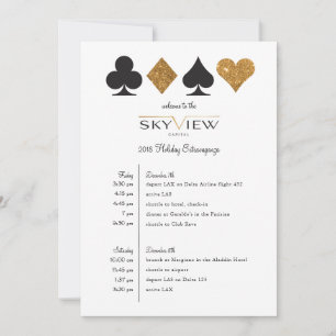 Las Vegas Firmen-Event-Zeitplan Gold Glitter Einladung