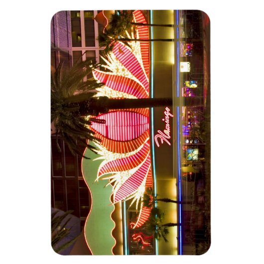 Las Vegas Flamingo @ Night Flexible Magnet (Vertikal)