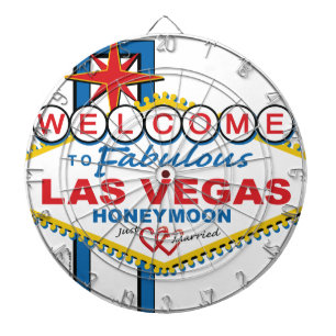 Las Vegas Flitterwochen retro Dartscheibe