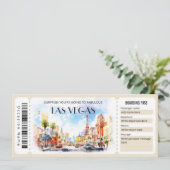 Las Vegas Flugzeug Boarding Ticket bearbeiten Einladung (Stehend Vorderseite)