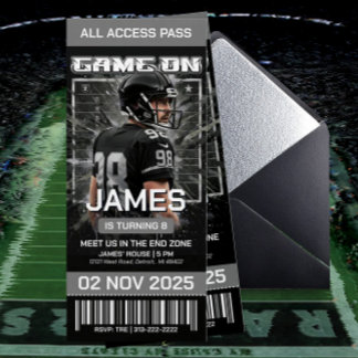 Las Vegas Football Ticket Birthday Invitation Einladung
