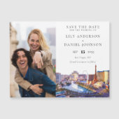 Las Vegas Foto Hochzeit Save The Date Magneteinladung (Vorderseite)