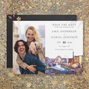 Las Vegas Foto Hochzeit Termin Merkkarte Magneteinladung