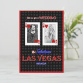 Las Vegas Foto Wedding Invitation - King & Queen Einladung (Stehend Vorderseite)