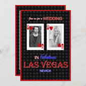 Las Vegas Foto Wedding Invitation - King & Queen Einladung (Vorne/Hinten)