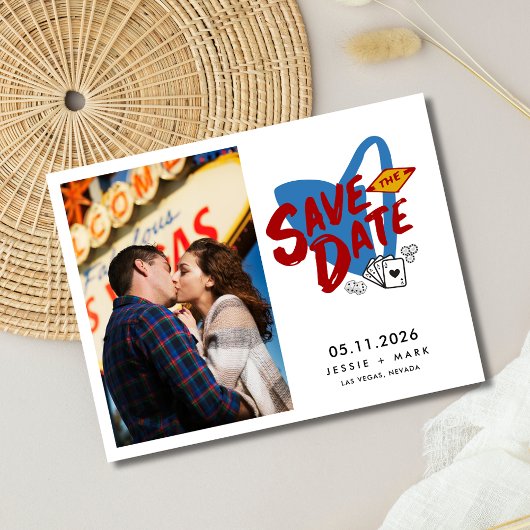 Las Vegas Foto Wedding Save the Date Ankündigungspostkarte